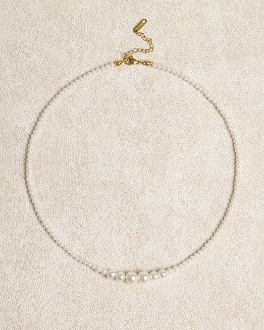 White Pearl Retro Alloy Necklace