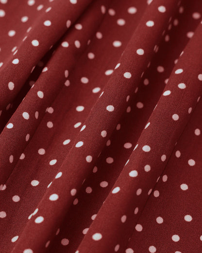 The Red Frill Trim Side Split Midi Dress