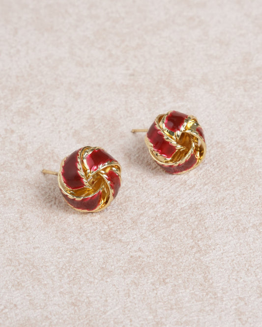 Red Openwork Earrings
