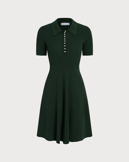 Green Collar Sweater Dress