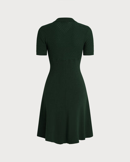 Green Collar Sweater Dress