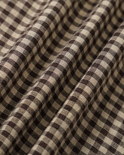 Brown Plaid Lapel Pleated Mini Dress