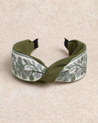 Green Women Floral Headband