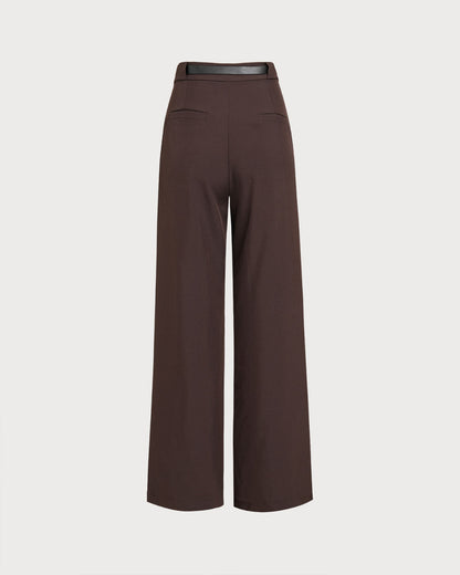 Coffee Natural Waisted Pocket Casual Pants