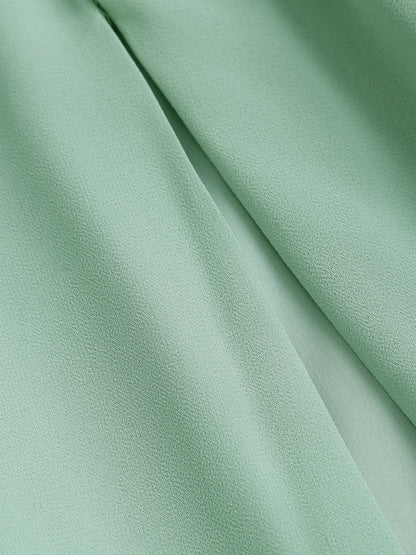 Green A-Line Backless Slip Maxi Dress