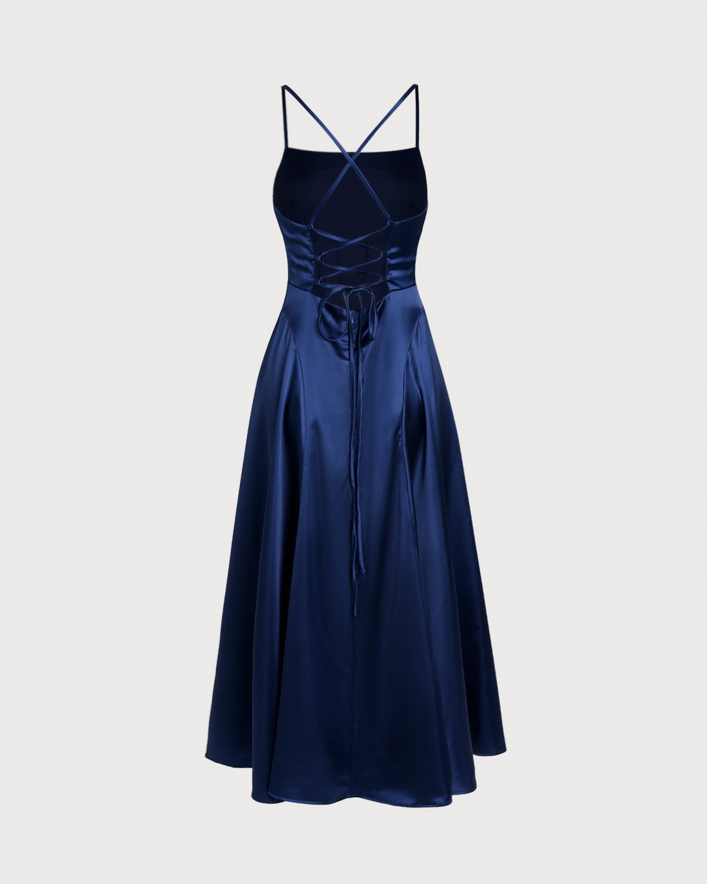 Navy Satin Slip Maxi Dress
