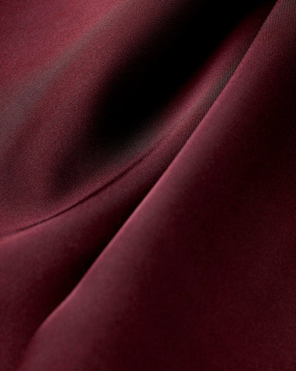 Wine Red Satin A-Line Slip Maxi Dress