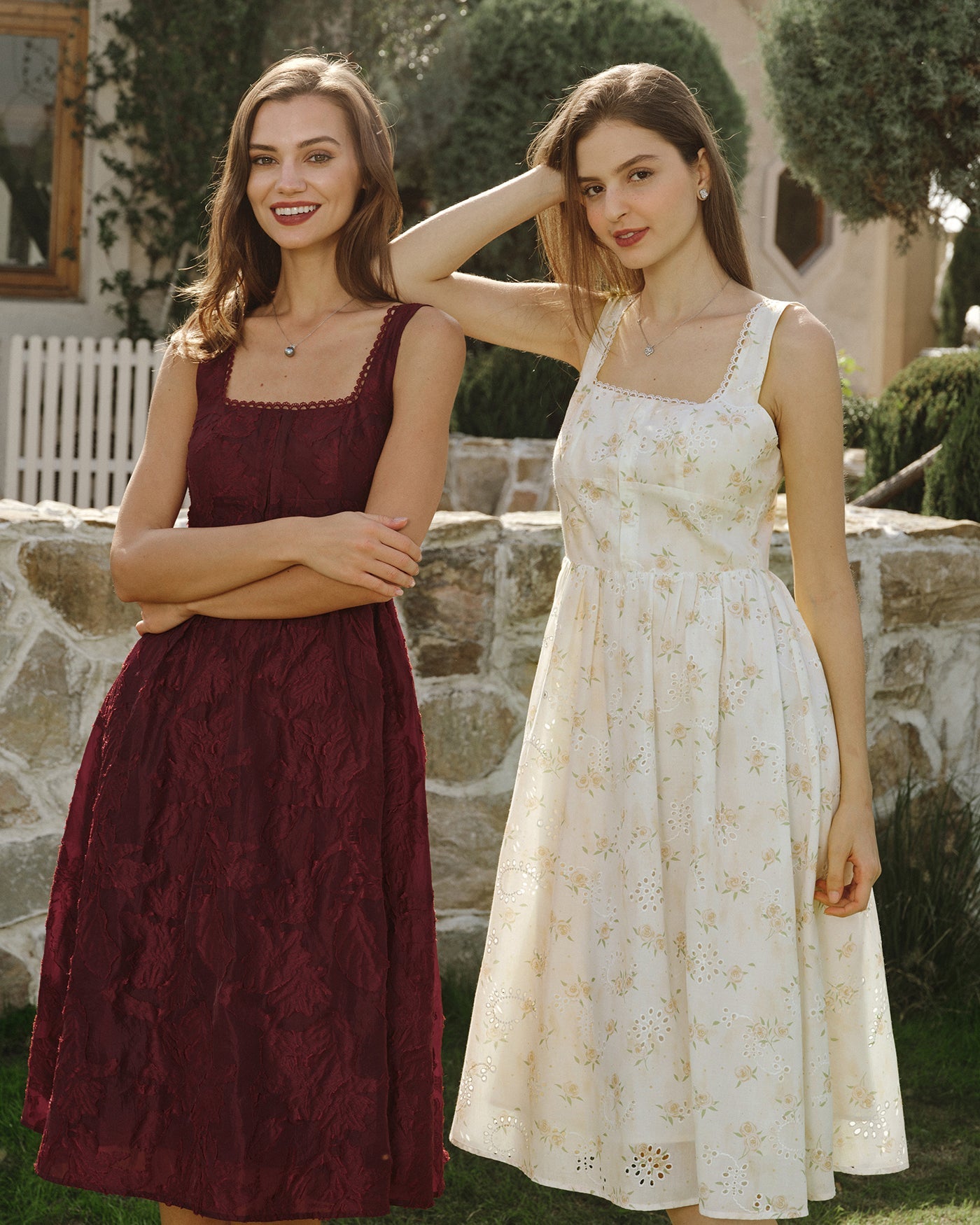 Yellow Floral Ruched Midi Dress