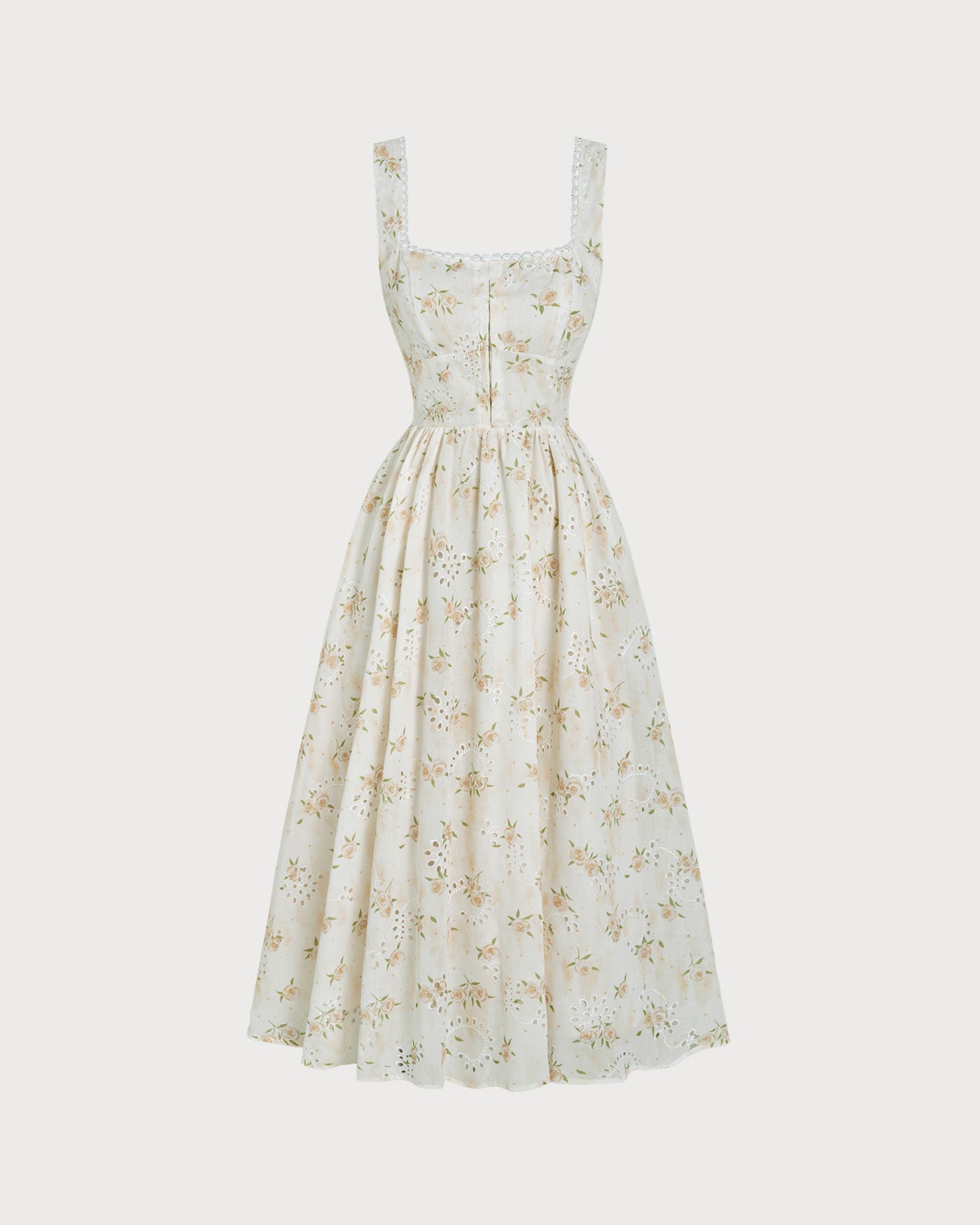 Yellow Floral Ruched Midi Dress