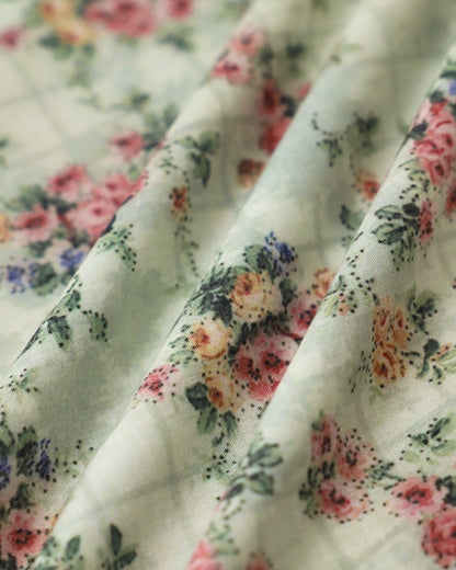 Green Floral Sweetheart Neck Pleated Slip Midi Dress