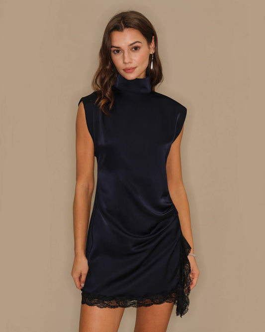 Blue Turtle Lace Mini Dress