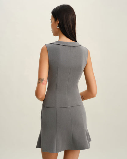 Grey Mermaid Mini Skirt