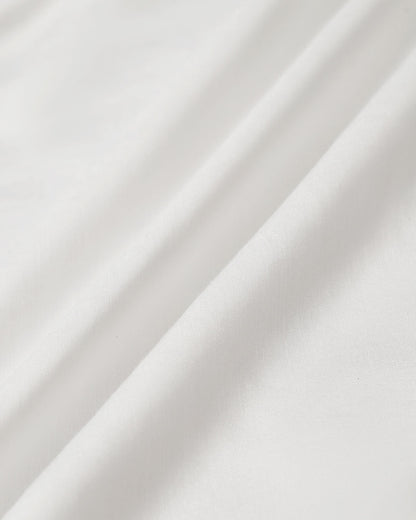 White Puffed Sleeve V Neck Midi Dress